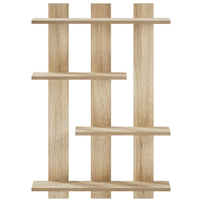 vidaXL Wall Shelf Sonoma Oak 61 x 13.5 x 88 cm Engineered Wood
