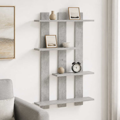 vidaXL Wall Shelf Concrete Grey 61 x 13.5 x 88 cm Engineered Wood