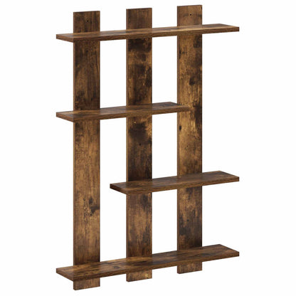 vidaXL Wall Shelf Smoked Oak 61 x 13.5 x 88 cm Engineered Wood