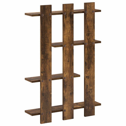 vidaXL Wall Shelf Smoked Oak 61 x 13.5 x 88 cm Engineered Wood