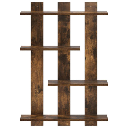 vidaXL Wall Shelf Smoked Oak 61 x 13.5 x 88 cm Engineered Wood