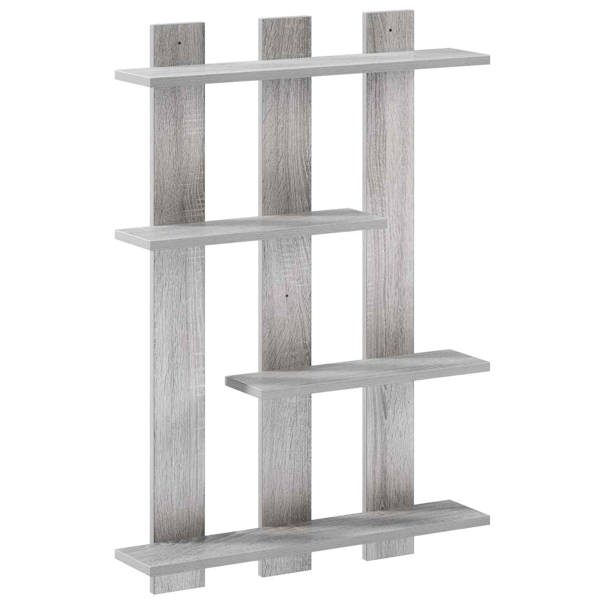 vidaXL Wall Shelf Grey Sonoma 61 x 13.5 x 88 cm Engineered Wood