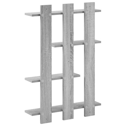 vidaXL Wall Shelf Grey Sonoma 61 x 13.5 x 88 cm Engineered Wood