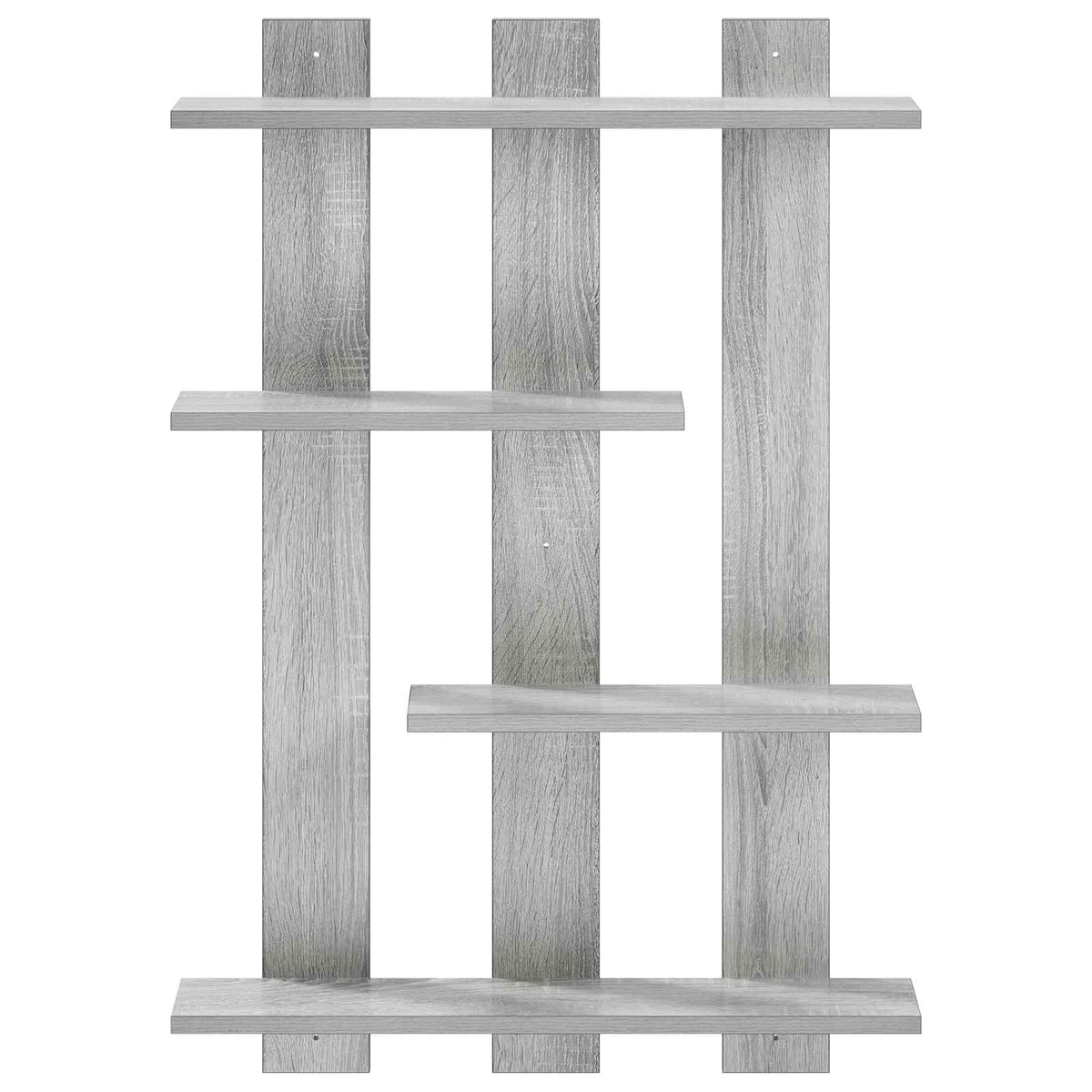 vidaXL Wall Shelf Grey Sonoma 61 x 13.5 x 88 cm Engineered Wood