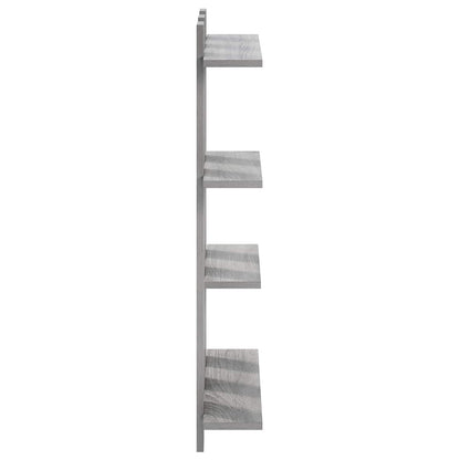 vidaXL Wall Shelf Grey Sonoma 61 x 13.5 x 88 cm Engineered Wood