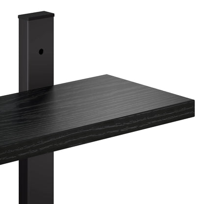 vidaXL Wall Shelf Black Oak 102 x 13.5 x 102 cm Engineered Wood
