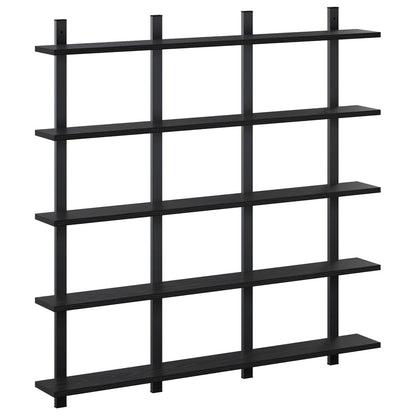 vidaXL Wall Shelf Black Oak 102 x 13.5 x 102 cm Engineered Wood
