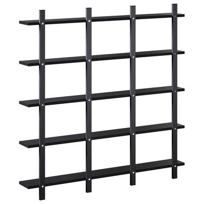 vidaXL Wall Shelf Black Oak 102 x 13.5 x 102 cm Engineered Wood