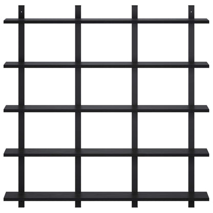 vidaXL Wall Shelf Black Oak 102 x 13.5 x 102 cm Engineered Wood