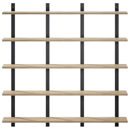 vidaXL Wall Shelf Sonoma Oak 102 x 13.5 x 102 cm Engineered Wood