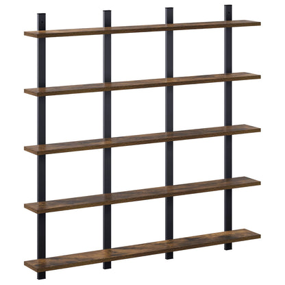 vidaXL Wall Shelf Smoked Oak 102 x 13.5 x 102 cm Engineered Wood