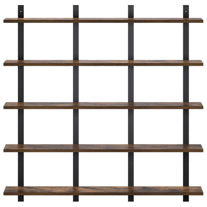 vidaXL Wall Shelf Smoked Oak 102 x 13.5 x 102 cm Engineered Wood