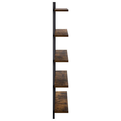 vidaXL Wall Shelf Smoked Oak 102 x 13.5 x 102 cm Engineered Wood
