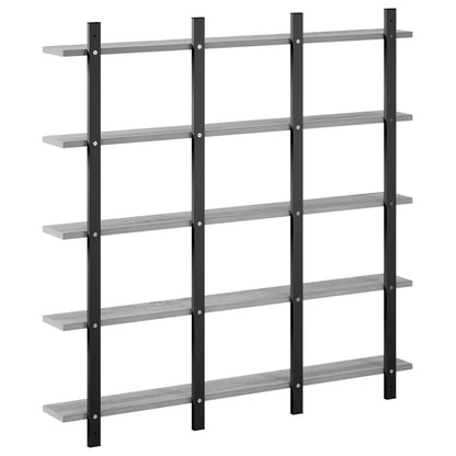 vidaXL Wall Shelf Grey Sonoma 102 x 13.5 x 102 cm Engineered Wood