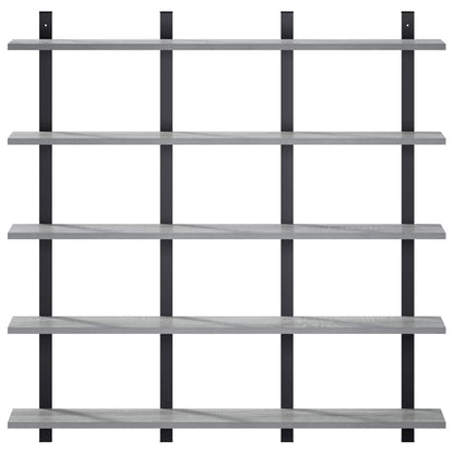 vidaXL Wall Shelf Grey Sonoma 102 x 13.5 x 102 cm Engineered Wood