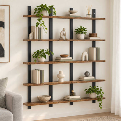 vidaXL Wall Shelf Old Wood 102 x 13.5 x 102 cm Engineered Wood