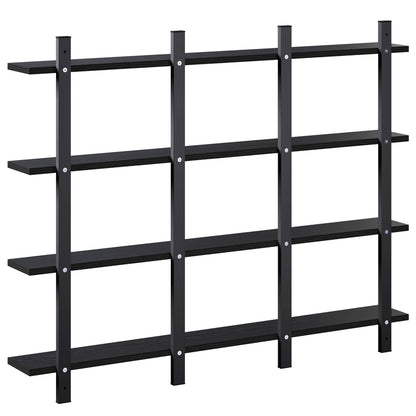vidaXL Wall Shelf Black Oak 102 x 13.5 x 80 cm Engineered Wood