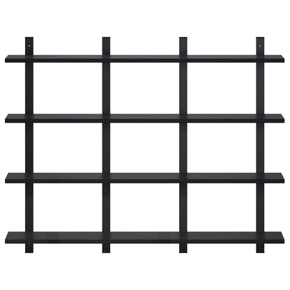 vidaXL Wall Shelf Black Oak 102 x 13.5 x 80 cm Engineered Wood