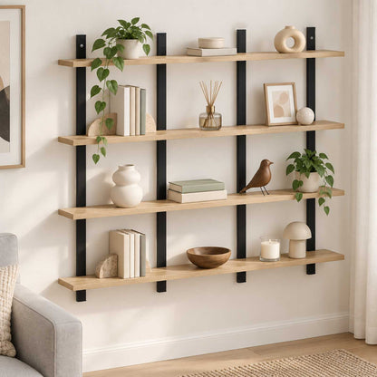 vidaXL Wall Shelf Sonoma Oak 102 x 13.5 x 80 cm Engineered Wood