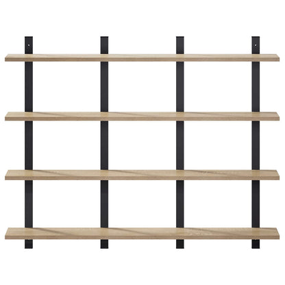 vidaXL Wall Shelf Sonoma Oak 102 x 13.5 x 80 cm Engineered Wood