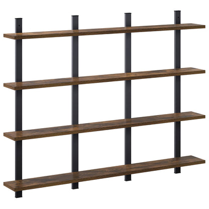 vidaXL Wall Shelf Smoked Oak 102 x 13.5 x 80 cm Engineered Wood