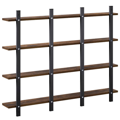 vidaXL Wall Shelf Smoked Oak 102 x 13.5 x 80 cm Engineered Wood