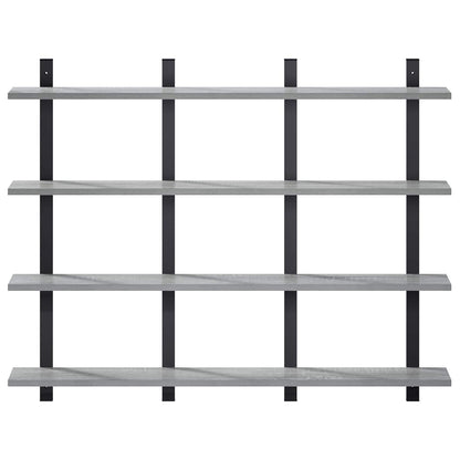 vidaXL Wall Shelf Grey Sonoma 102 x 13.5 x 80 cm Engineered Wood