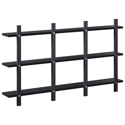 vidaXL Wall Shelf Black Oak 102 x 13.5 x 58 cm Engineered Wood