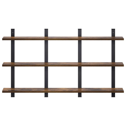 vidaXL Wall Shelf Smoked Oak 102 x 13.5 x 58 cm Engineered Wood