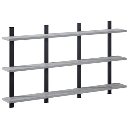 vidaXL Wall Shelf Grey Sonoma 102 x 13.5 x 58 cm Engineered Wood
