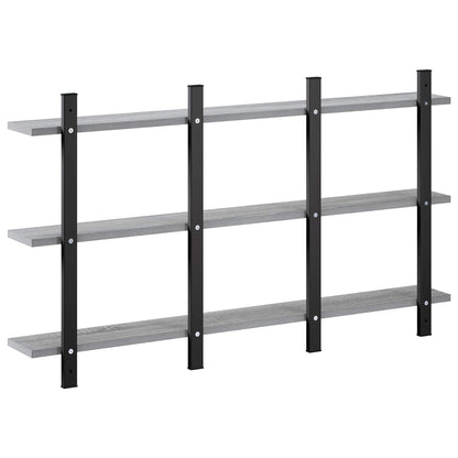 vidaXL Wall Shelf Grey Sonoma 102 x 13.5 x 58 cm Engineered Wood