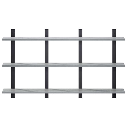 vidaXL Wall Shelf Grey Sonoma 102 x 13.5 x 58 cm Engineered Wood