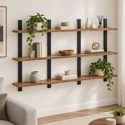 vidaXL Wall Shelf Old Wood 102 x 13.5 x 58 cm Engineered Wood