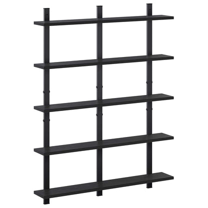 vidaXL Wall Shelf Black Oak 79.5 x 13.5 x 102 cm Engineered Wood
