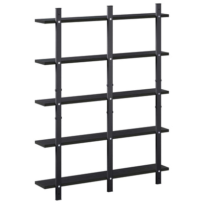 vidaXL Wall Shelf Black Oak 79.5 x 13.5 x 102 cm Engineered Wood