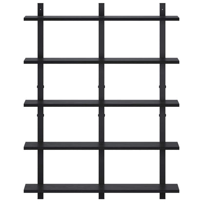vidaXL Wall Shelf Black Oak 79.5 x 13.5 x 102 cm Engineered Wood