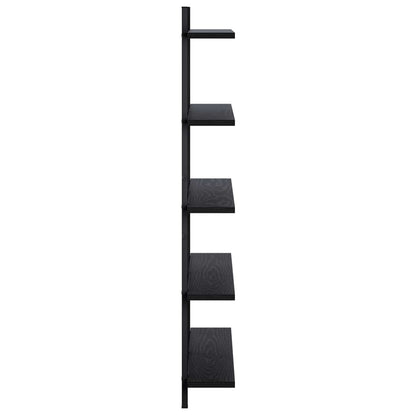 vidaXL Wall Shelf Black Oak 79.5 x 13.5 x 102 cm Engineered Wood