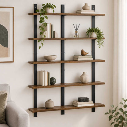 vidaXL Wall Shelf Smoked Oak 79.5 x 13.5 x 102 cm Engineered Wood