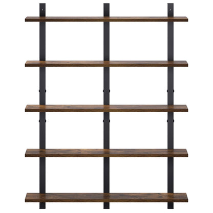 vidaXL Wall Shelf Smoked Oak 79.5 x 13.5 x 102 cm Engineered Wood