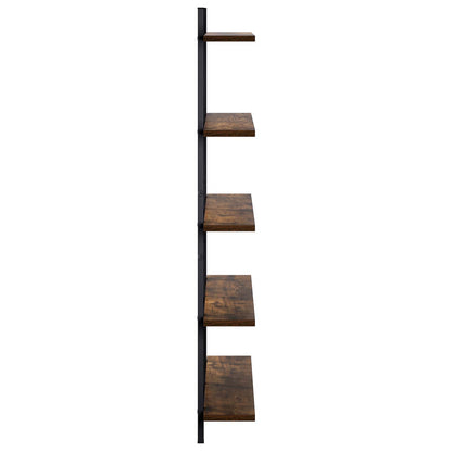 vidaXL Wall Shelf Smoked Oak 79.5 x 13.5 x 102 cm Engineered Wood