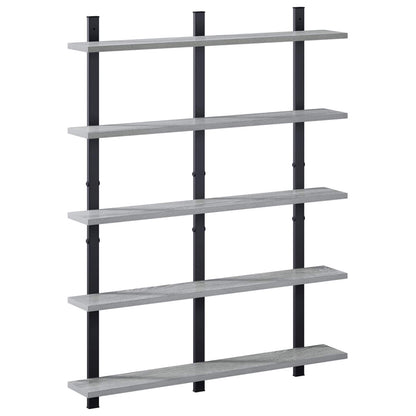 vidaXL Wall Shelf Grey Sonoma 79.5 x 13.5 x 102 cm Engineered Wood