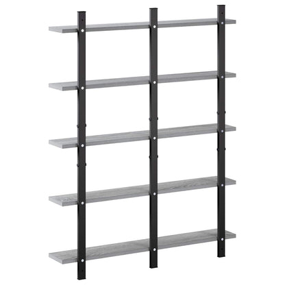 vidaXL Wall Shelf Grey Sonoma 79.5 x 13.5 x 102 cm Engineered Wood