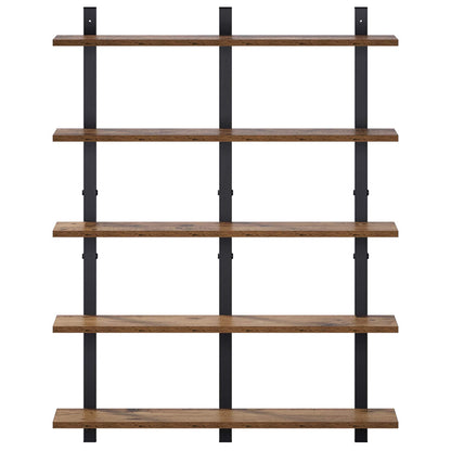 vidaXL Wall Shelf Old Wood 79.5 x 13.5 x 102 cm Engineered Wood