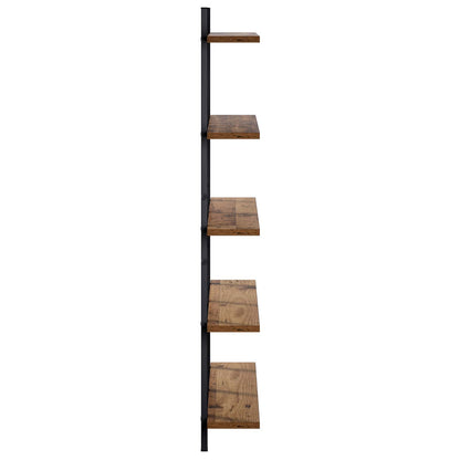 vidaXL Wall Shelf Old Wood 79.5 x 13.5 x 102 cm Engineered Wood