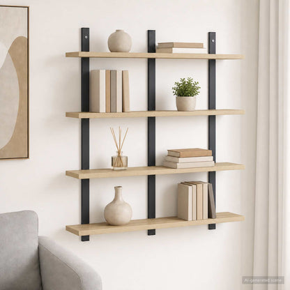 vidaXL Wall Shelf Sonoma Oak 79.5 x 13.5 x 80 cm Engineered Wood