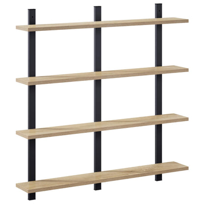 vidaXL Wall Shelf Sonoma Oak 79.5 x 13.5 x 80 cm Engineered Wood
