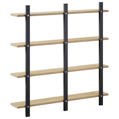 vidaXL Wall Shelf Sonoma Oak 79.5 x 13.5 x 80 cm Engineered Wood