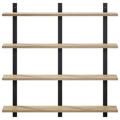 vidaXL Wall Shelf Sonoma Oak 79.5 x 13.5 x 80 cm Engineered Wood