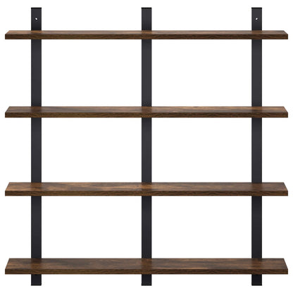 vidaXL Wall Shelf Smoked Oak 79.5 x 13.5 x 80 cm Engineered Wood
