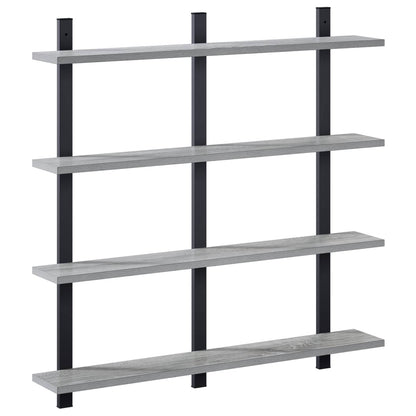 vidaXL Wall Shelf Grey Sonoma 79.5 x 13.5 x 80 cm Engineered Wood